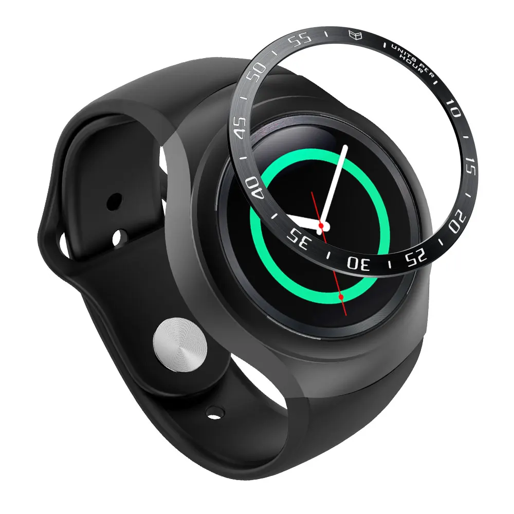 Cubierta de reloj para Samsung Gear S2 SM-R720, anillo de bisel deportivo adhesivo antiarañazos, accesorios de cubierta de Metal de acero inoxidable