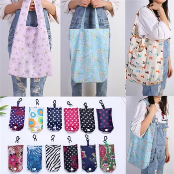

Colorful Reusable Folding Tote Bags Floral Shopping Bags Practical Grocery Bags Large