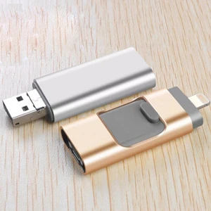 3 в 1 USB флеш-накопители для iPhone/Android Тип C USB ключ OTG Pendrive 128 Гб 64 ГБ 32 ГБ Memory Stick Portalbe u-диск