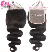 Beauty forever Hair 6*6 волнистые бразильские волосы с закрытием шнурка свободная часть Remy человеческие волосы на шнуровке