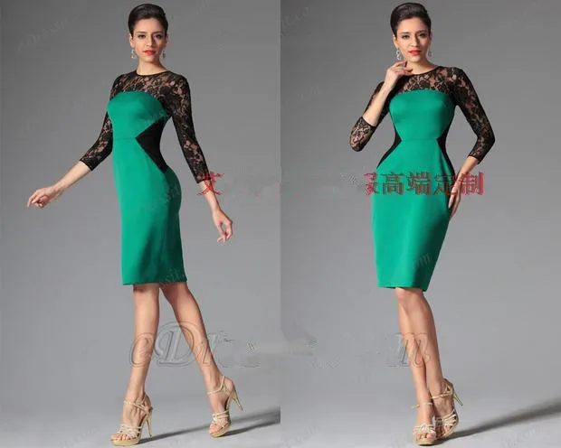 Vestido de madrinha новые модные элегантные кружевные платья длиной до колена с рукавом три четверти для матери невесты