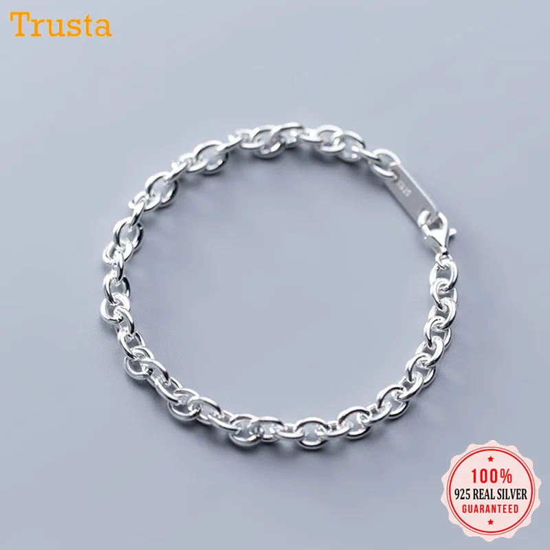 

Trustdavis 100% 925 Solid Real Sterling Silver Fashion 0.5cm Chain Bracelet Pulseras 16.5cm For Teen Girl Lady Jewelry DA281