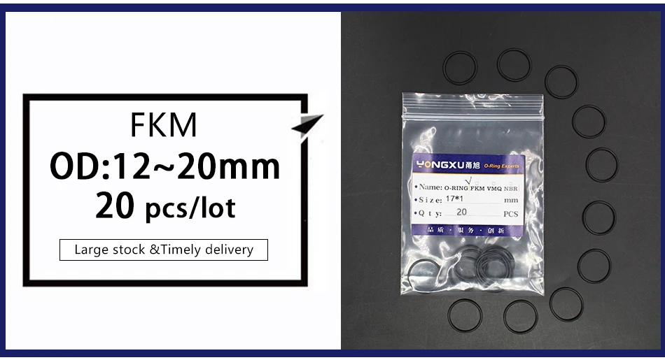 Dicke CS1/1,2/1,5mm Schwarzer FKM O-Ring FPM Fluorkautschuk Dichtungsring Elastische Gummi-Scheibenring Großhandel – Detail 2