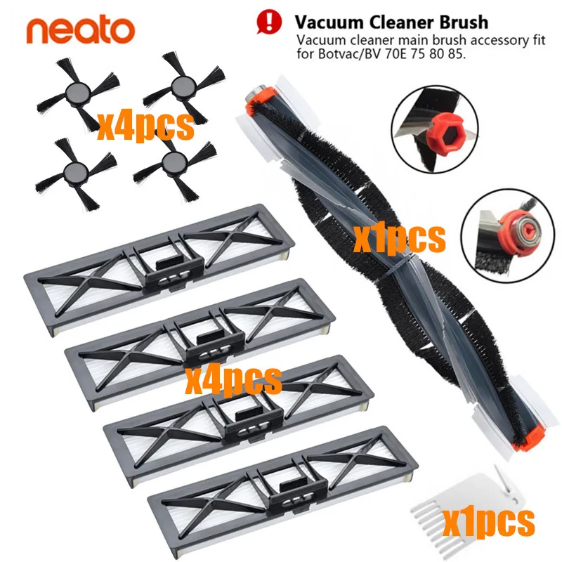 Комбинированная Кисть Щетка-лезвие Hepa фильтр боковые ЩЕТОЧНЫЕ аксессуары Замена для Neato Botvac 70e 75 80 85 Запчасти для пылесоса - Цвет: 10P