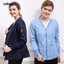 Утолщенная осенне-зимняя одежда на молнии для ручной стирки с длинным рукавом для хирургической одежды, кисти для рук, одежда для аптеки, рабочая одежда для врача