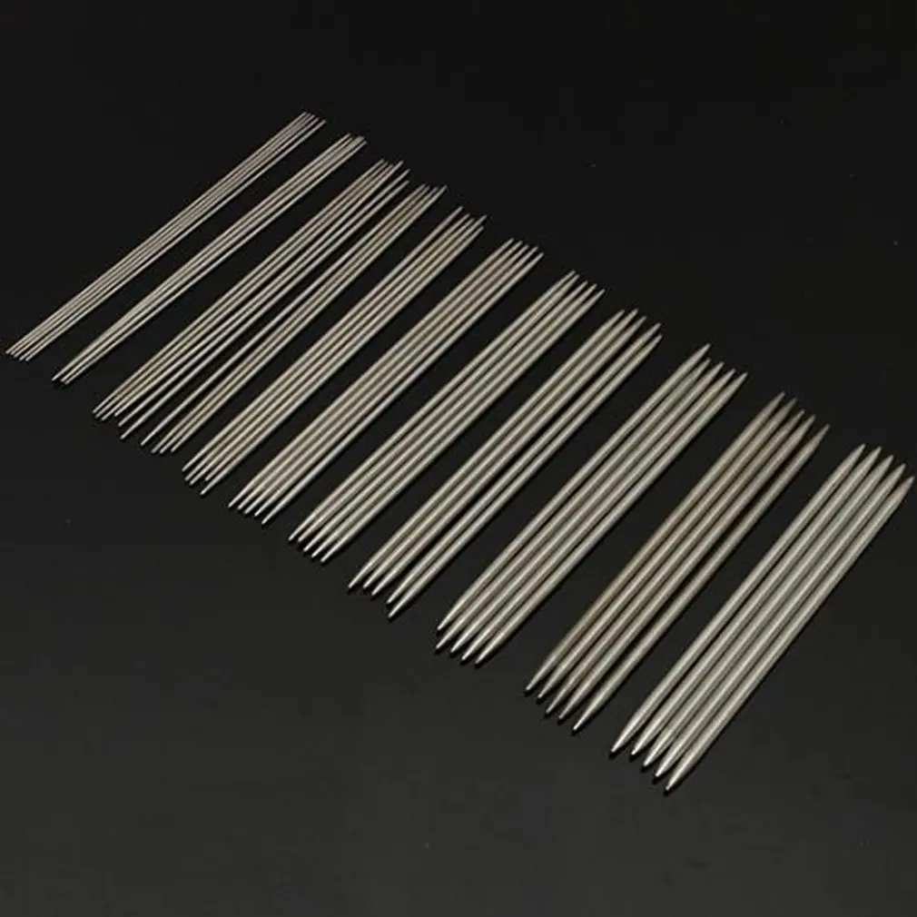 

55Pcs/set 20cm Straight Knitting Needles Stainless Steel Crochet Hooks for DIY Weave Knitting Tools Sewing Accessories