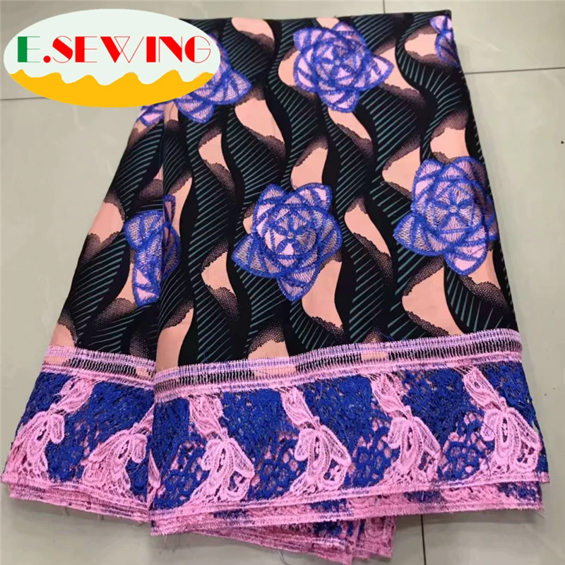 Высокое качество Новое поступление Анкара хлопковые восковые кружева восковая ткань африканская вышивка голландский воск с кружевной тканью