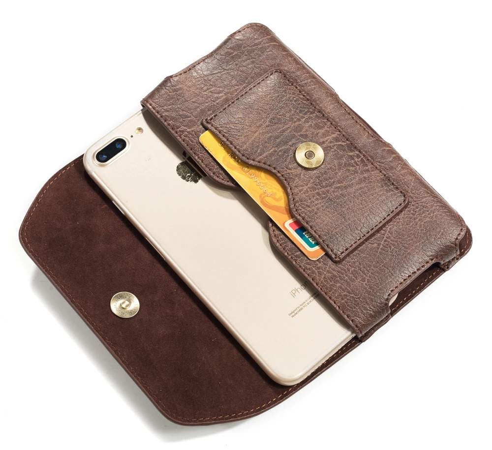 Men's Leather Belt Clip Phone Case Waist Bag Holster Pouch