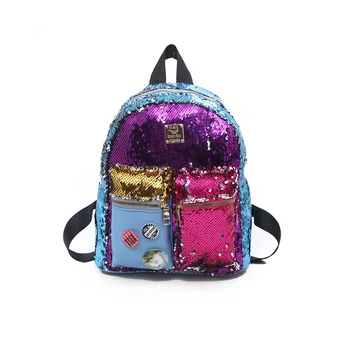 

New fashion trend woman sequin casual travel bag shoulder bag children student schoolbag backpack large capacity multifunctional