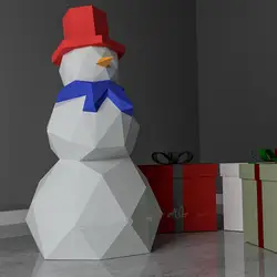 Precut снеговик с шарфом Бумага 3D DIY материал ручной творческий домашний декор реквизит #2715 ручная работа милые геометрические головоломки
