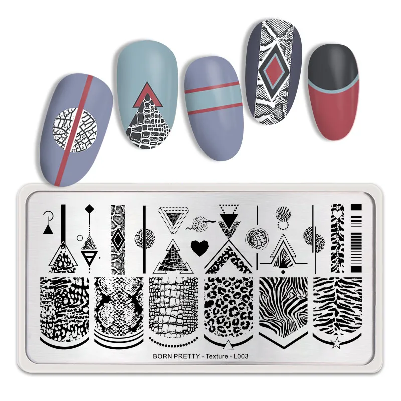 

BORN PRETTY Rectangle Nail Stamping Plates Stainless Steel Template Nail Art Image Stencil Wild Charm Theme DIY Plate Tools