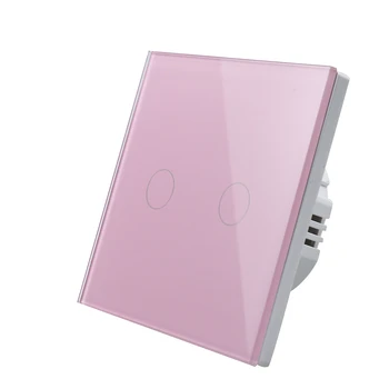 

Wall Touch Sensor Switch,EU Standard Light Switch,Crystal Glass switch power,2Gang 2Way Switch,Touch Switch with led backlight
