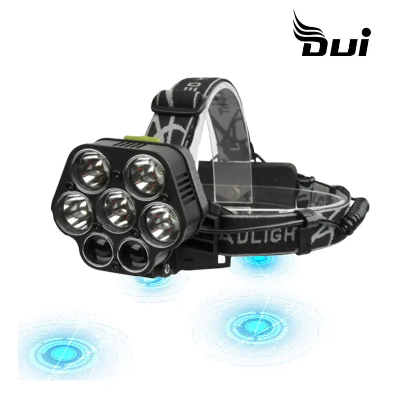 

DUI T6+XPE four light source powerful USB rechargeable led outdoor fishing headlights