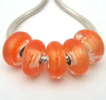 

JGWGT 2589 5X 100% Authenticity S925 Sterling Silver Beads Murano Glass beads Fit European Charms Bracelet diy jewelry Lampwork