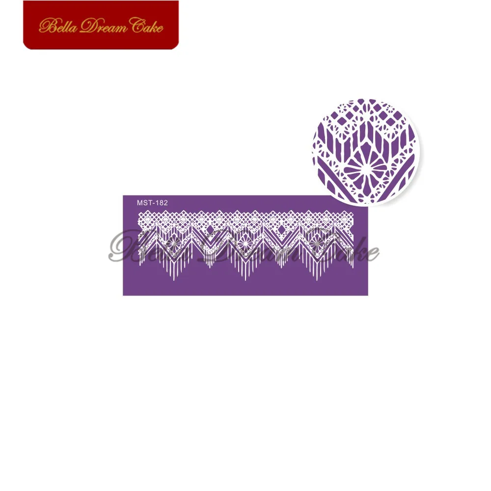 

Tassel Lace Design Mesh Stencil Fondant Cake Stencils Template for Wedding Fabric Cake Mould Cake Decorating Tool Bakeware