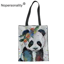 Nopersonality Очаровательная панда напечатанная сумка для покупок Большая вместительная женская сумка сумки многоразового использования для покупок девушки сумки через плечо