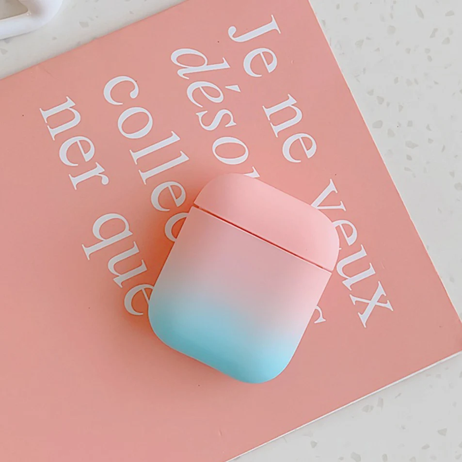 Роскошный градиентный чехол для Airpods Pro 3 AirPods 1/2 чехол для наушников Радужный жесткий защитный чехол из поликарбоната fundas для Airpods pro 3 capa - Цвет: A2