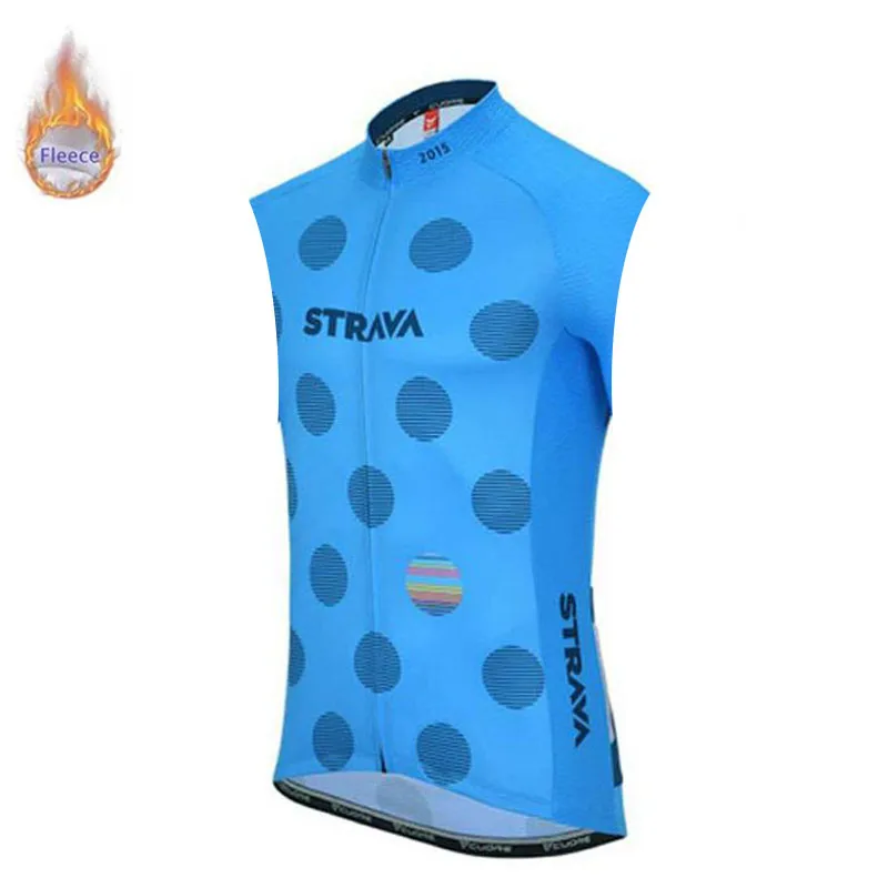 STRAVA Зимняя Теплая Флисовая Мужская велосипедная безрукавка велосипедная Джерси одежда Pro Team открытая горная дорожная Форма велосипед