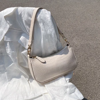 

Small Chain Crocodile Pattern PU Leather Shoulder Bags For Women Luxury 2020 Crossbody Bag Travel Chain Purple Handbags Summer