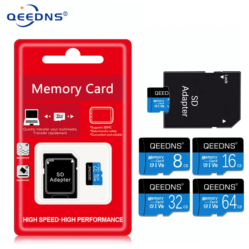 Карта Mmeory Mini SD TF карта 8 ГБ 16 32 64 Гб Высококачественная Смарт 128 256 флэш-накопитель