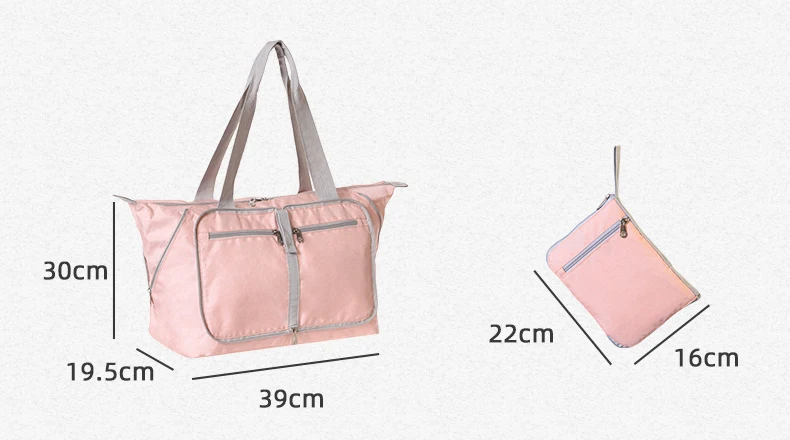 New High Qaulity Nylon Travel Bag Women Foldable Waterproof Duffel Bags Travel Organizer Large Capactiy Luggage Bags Pink Girl Fashion Shopping Tote Functional Luggage Travel Bag Portable Shoulder Bag