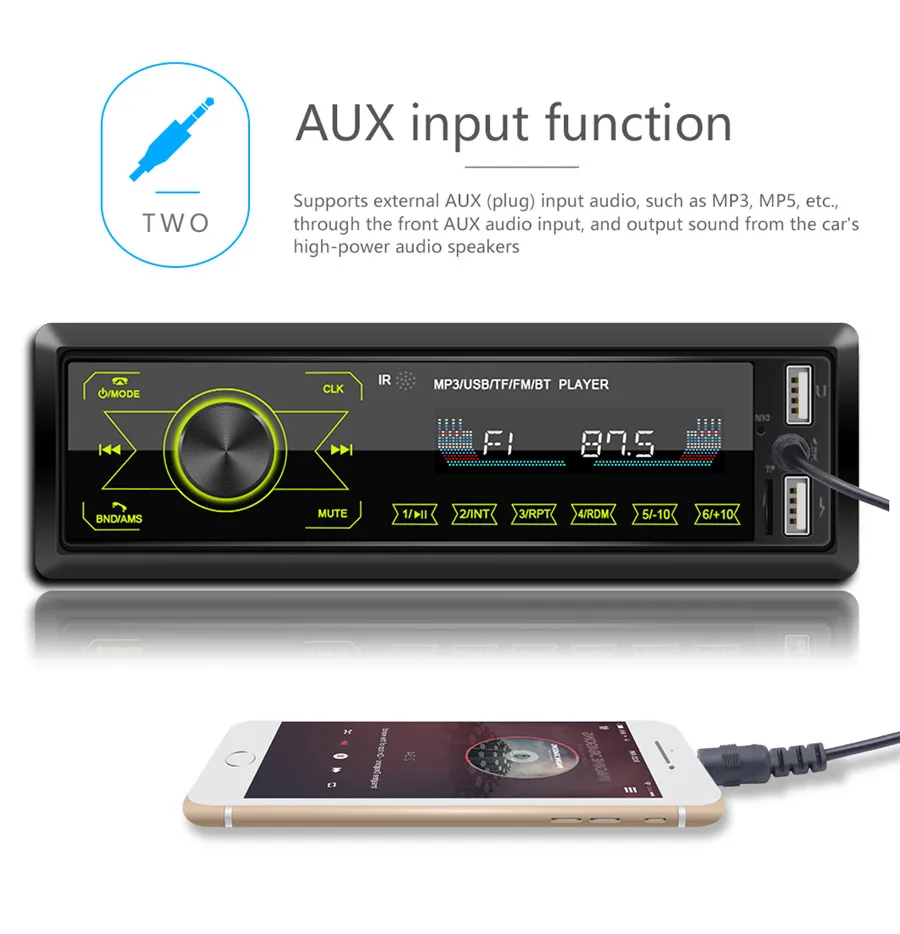 12 В Авторадио один 1Din автомобильный стерео MP3 плеер в тире головное устройство Bluetooth USB AUX FM радио Автомобильный mp3 плеер