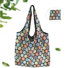 Горячая большая 190T цветочная ткань квадратная сумка Компактная сумка для покупок Зеленая Складная Сумка рекламный для продвижения сумка