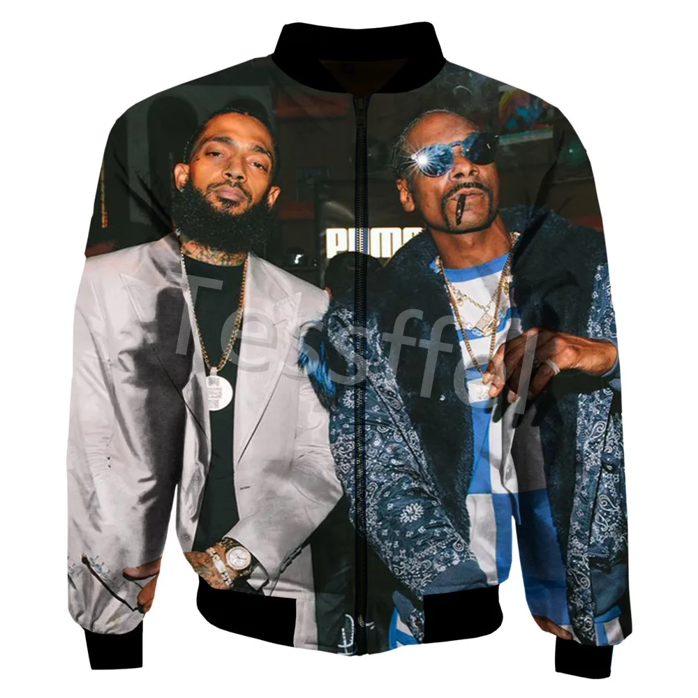 

Tessffel Rapper Snoop Dogg Rapstar 3D Printed Trendy Hip-Hop Sportswear Unisex Casual Windbreaker Bomber Jacket Style-7