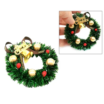 

1:12 Scale Dollhouse Miniature Christmas Wreath Garland Christmas Ornaments Dolls Accessories Decoration