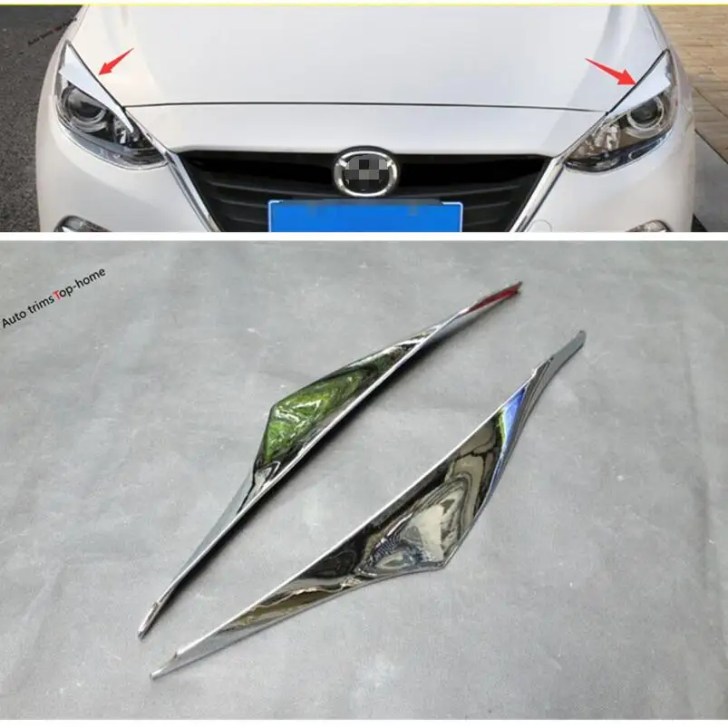 Yimaautoпланки переоборудование экстерьера Комплект для Mazda 3 хром передние фары лампы век бровей полосы крышка отделка