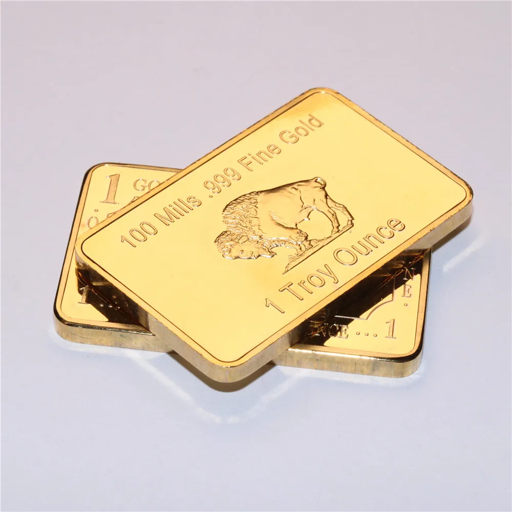 1pcs/lot Free Shipping,1 Oz Buffalo Novelty Gold Bar + Plastic Case
