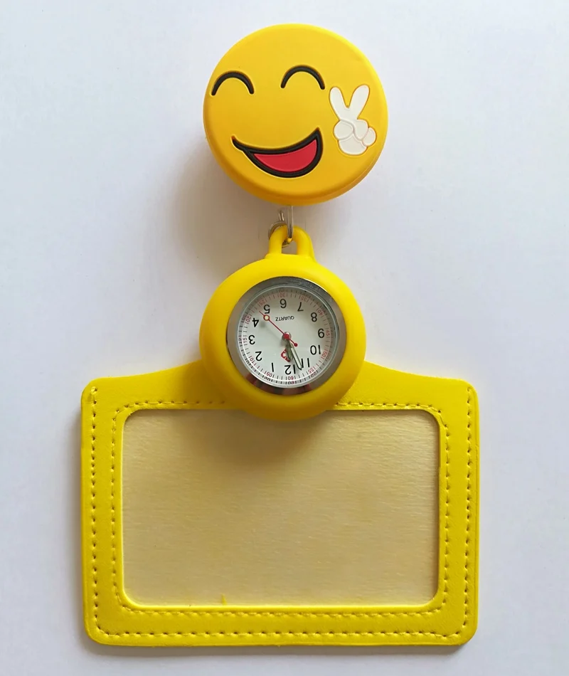 5 Montres à Gousset D'infirmière Rétractables - Clip, Silicone, Couleurs Assorties, Cadeau Médecins Infirmières