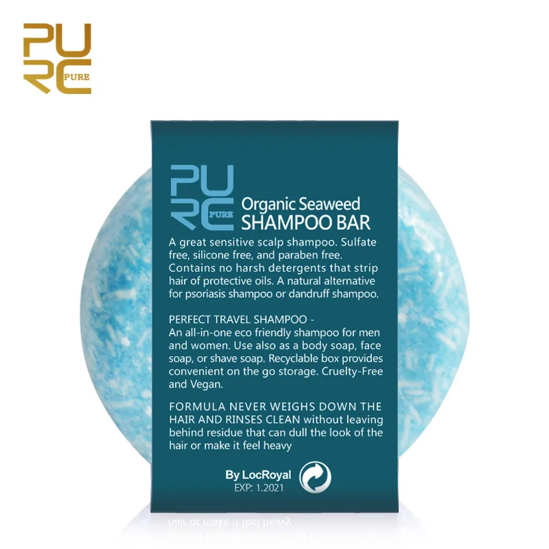 PURC Hot Sale Seaweed Shampoo Handmade Soap Handmade Cold Processed Hair Shampoo Bar Not Include Chemicals And Preservatives 60g PURC Hot Sale Seaweed Shampoo Handmade Soap Handmade Cold Processed Hair Shampoo Bar Not Include Chemicals And Preservatives 60g