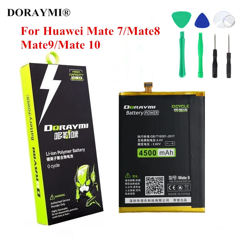 

DORAYMI Battery For Huawei Mate 7 8 9 10 Mate9 P20 Pro Honor 8c Mate10 Lite Mate20 Replacement Phone Batteries Bateria+Tools
