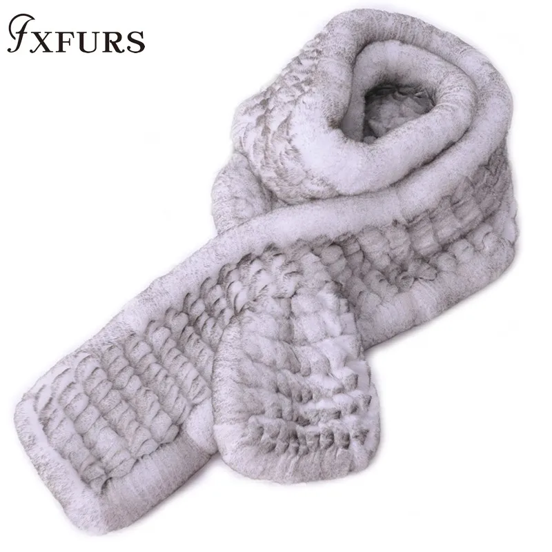 2020 New Winter Women's Genuine Real Rex Rabbit Fur Hand Knitted Scarf Infinity Scarfs Cowl Ring Scarves Wraps Snood Fashion |