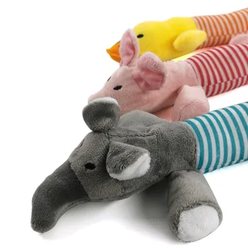 

Hot Sales New Style Strip Animal Puppy Dog Plush Toys Sound Making Stripes Pet Supplies