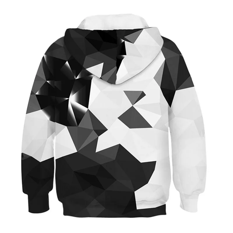  New Spring Autumn Colorful Diamond 3D Print Hooded Sweatshirt Boy For 10 12 Yeras Hoodies Girls Tee