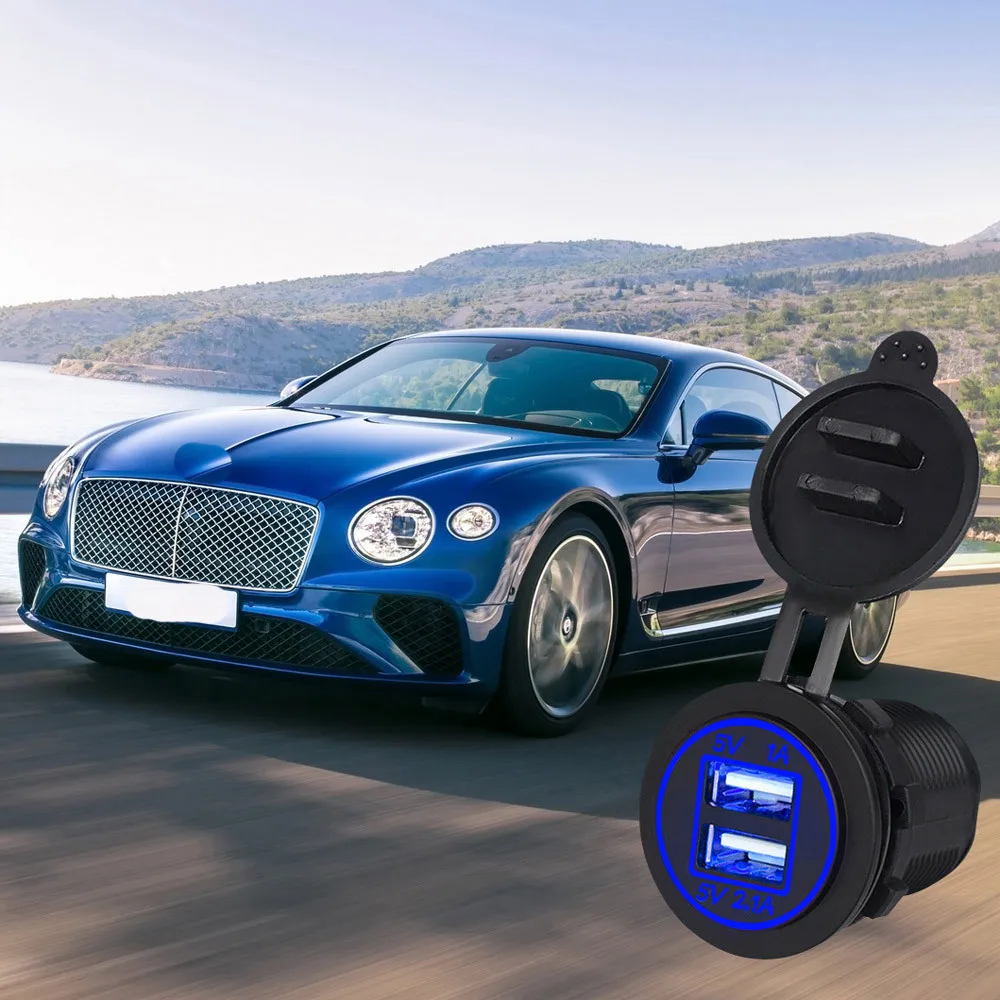 'Мини Быстрый двойной Переходник USB для зарядки в машине 3.1A автомобильная