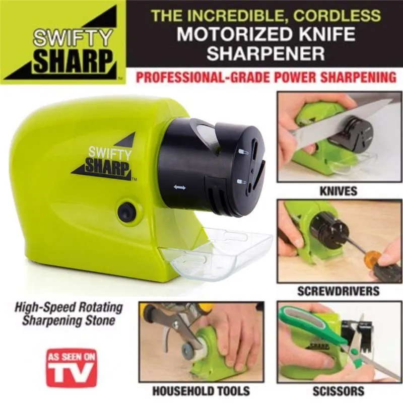 Auto Swifty Sharpener Electric Knife Sharpener Whetstone Sharp Motorized Kitchen Knives Scissors Sharpening Tool Pengasah Pisau 2