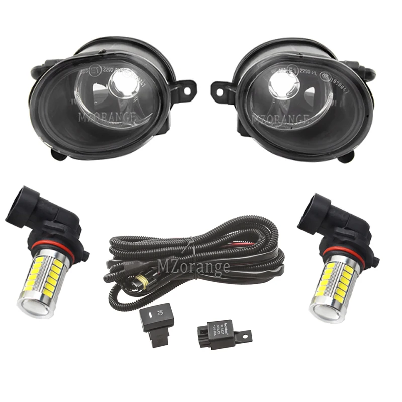 LED and wires Для Volvo S40 2008-2011 V50 противотуманный светильник s галогенный противотуманный светильник Противотуманные фары головной светильник s головной светильник светодиодный DRL для Volvo S40 - Цвет: LED and wires