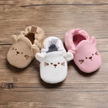 

Lovely Animal Mouselet Prints Kids Children Girl Casual Baby Shoes Spring Knit Sweat Breathable Princess Toddler First Walkers