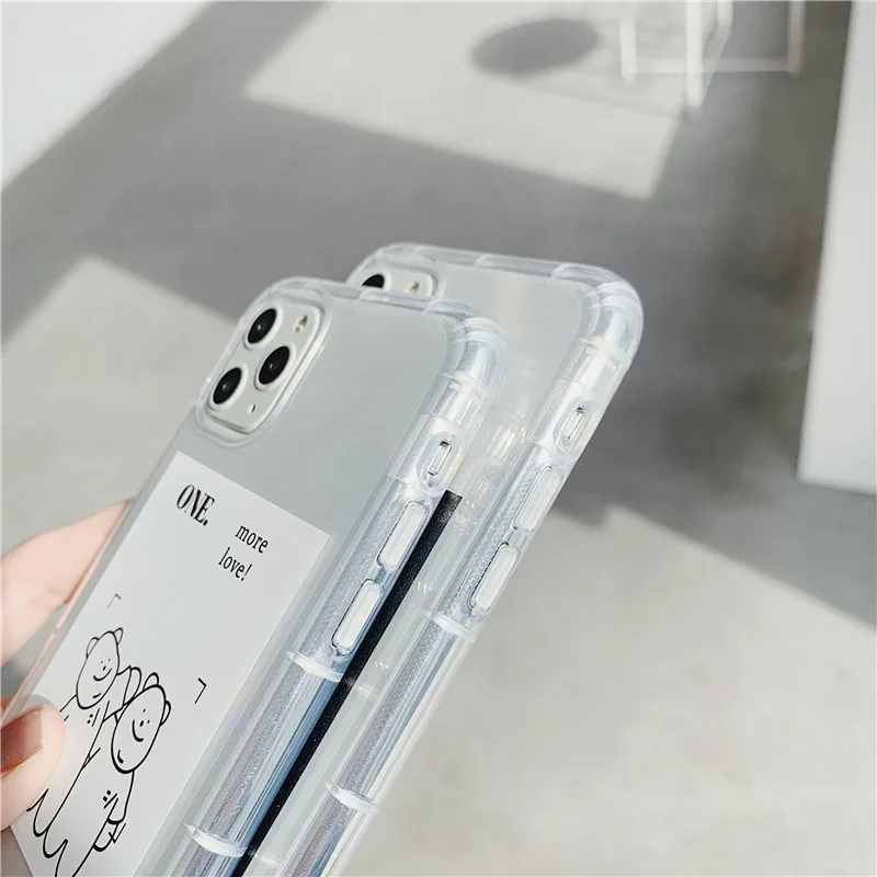 INS корейский милый чехол для телефона с рисунком медведя для iphone 7 X XR XS MAX 11 Pro Max 8 7 Plus Мягкий силиконовый чехол из ТПУ