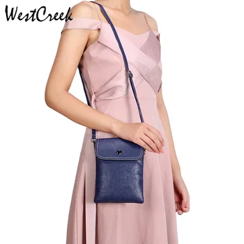 

WESTCREEK Soft Leather Messenger Bag Small Women Crossbody Mobile Phone Bag for 5.0 / 5.5/6.3/6.4/7 inch
