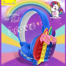 

Kawaii Pop Bluetooth Headsets Fidget Toys Popete Push Popite Antistress Toys for Children Girls Toy Pop Adults Holiday Gifts