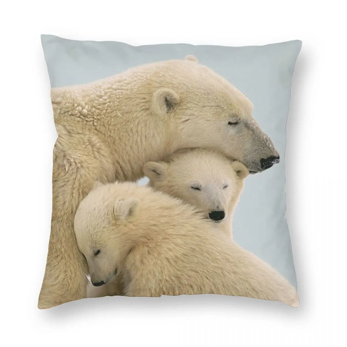 

Polar Bear Pillowcase Polyester Linen Velvet Creative Zip Decor Sofa Seater Cushion Cover 18"