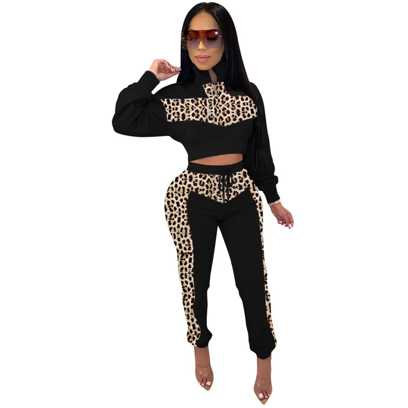leopard print sweat suit
