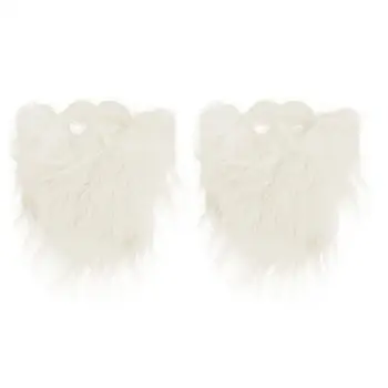 

2Pcs Artificial Christmas White Beard Party Cosplay Santa Claus Straight Beard