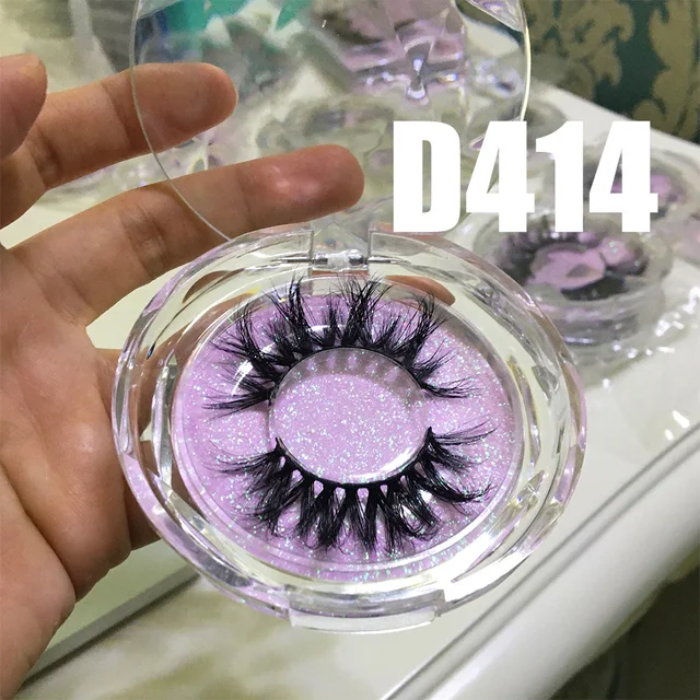 BossGirl Lashes False Eyelashes Natural Long 22mm 20mm 3D 5D Real Mink Handmade Lightweight Comfortable D414 D414 round