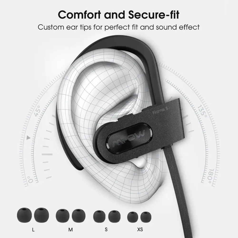 Беспроводные спортивные наушники Mpow Flame S Aptx HD Sound iPX7 с защитой от пота Bluetooth 5 0 ШПД