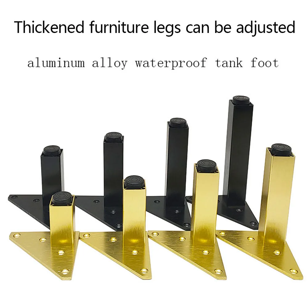 Description Picture 4 of item4pcs Adjustable Legs for Furniture Metal Coffee Table Legs Black Gold Dresser Bathroom Cabinet Replacement Foot Fitting 15/20cm
